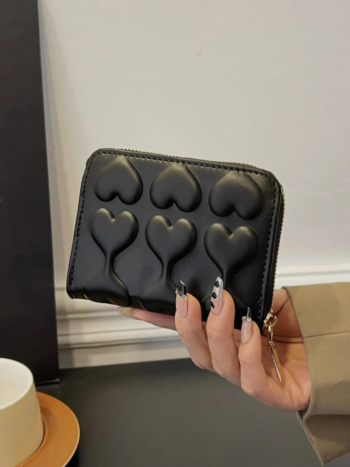 PU Leather Card Case Black One Size OutfitFlow