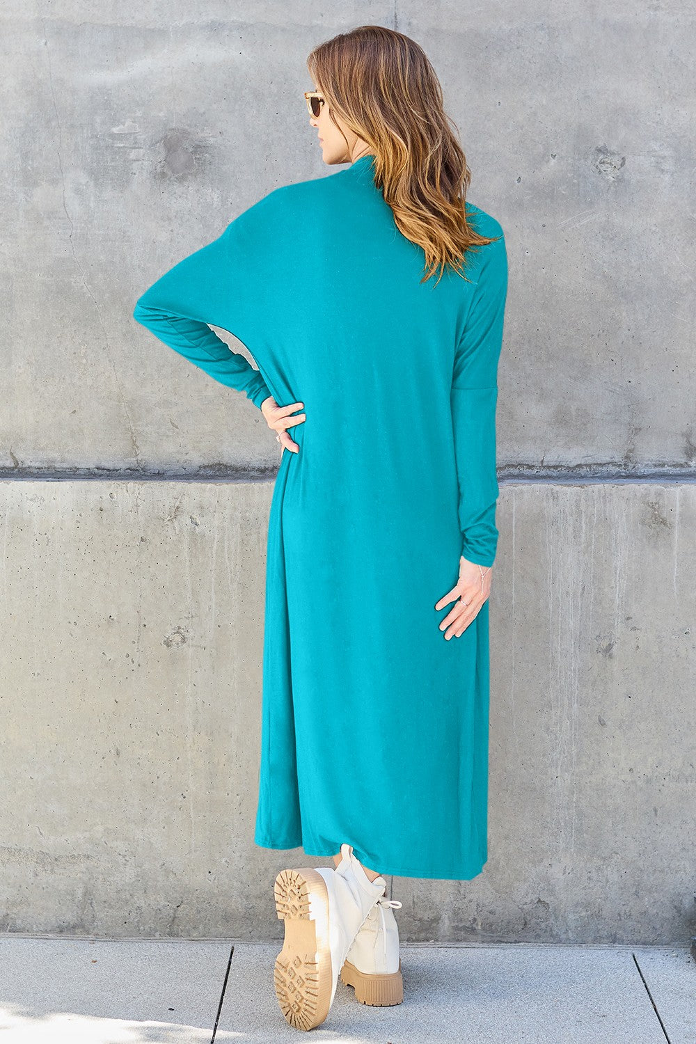 Basic Bae Full Size Open Front Long Sleeve Cover Up