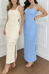 Cutout Side Slit Maxi Tank Dress OutfitFlow