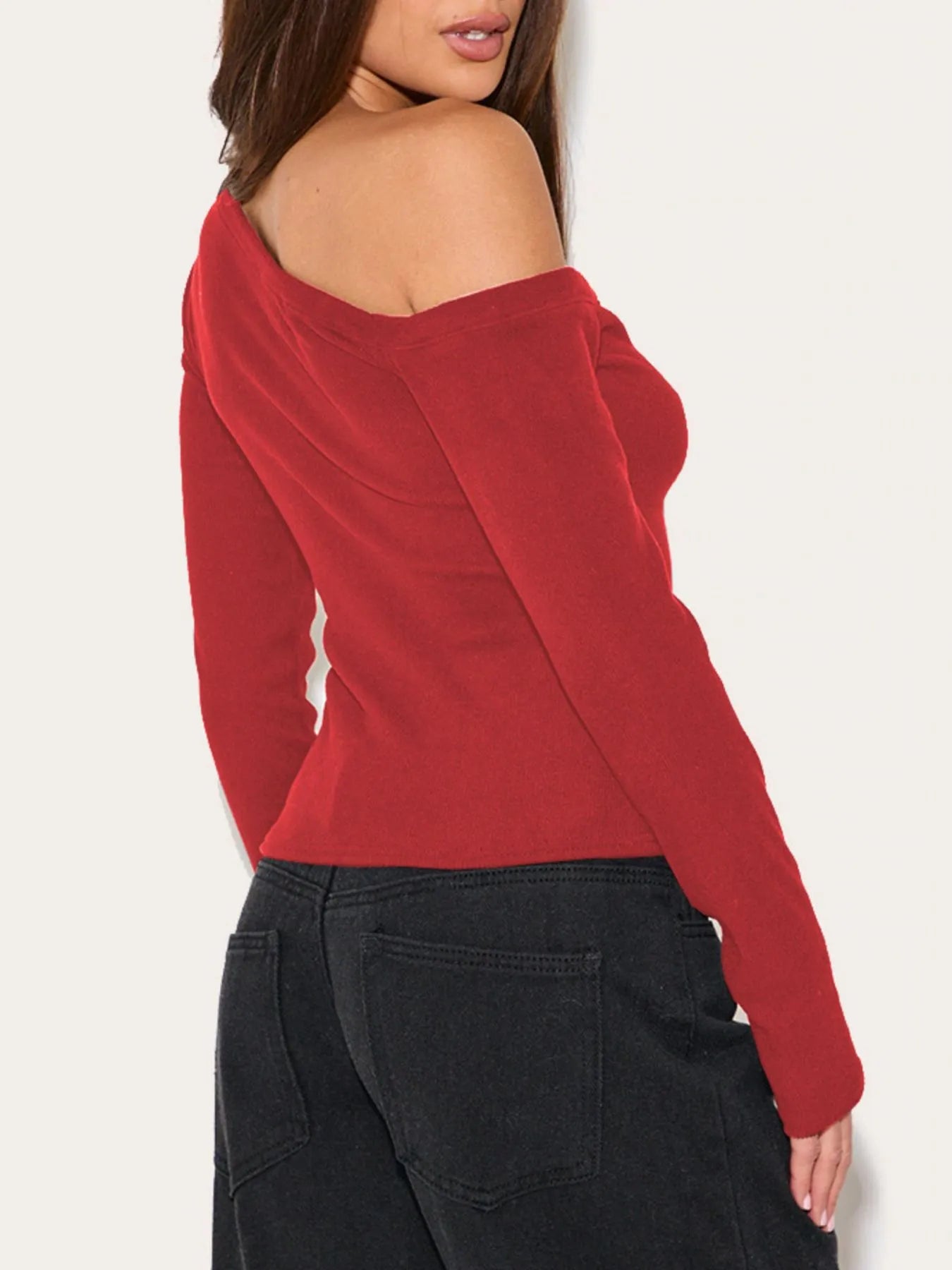 Asymmetrical Neck Button Up Cardigan OutfitFlow