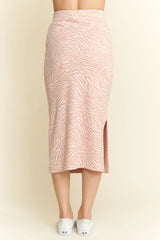 Jade By Jane Zebra Print Side Slit Midi Skirt OutfitFlow