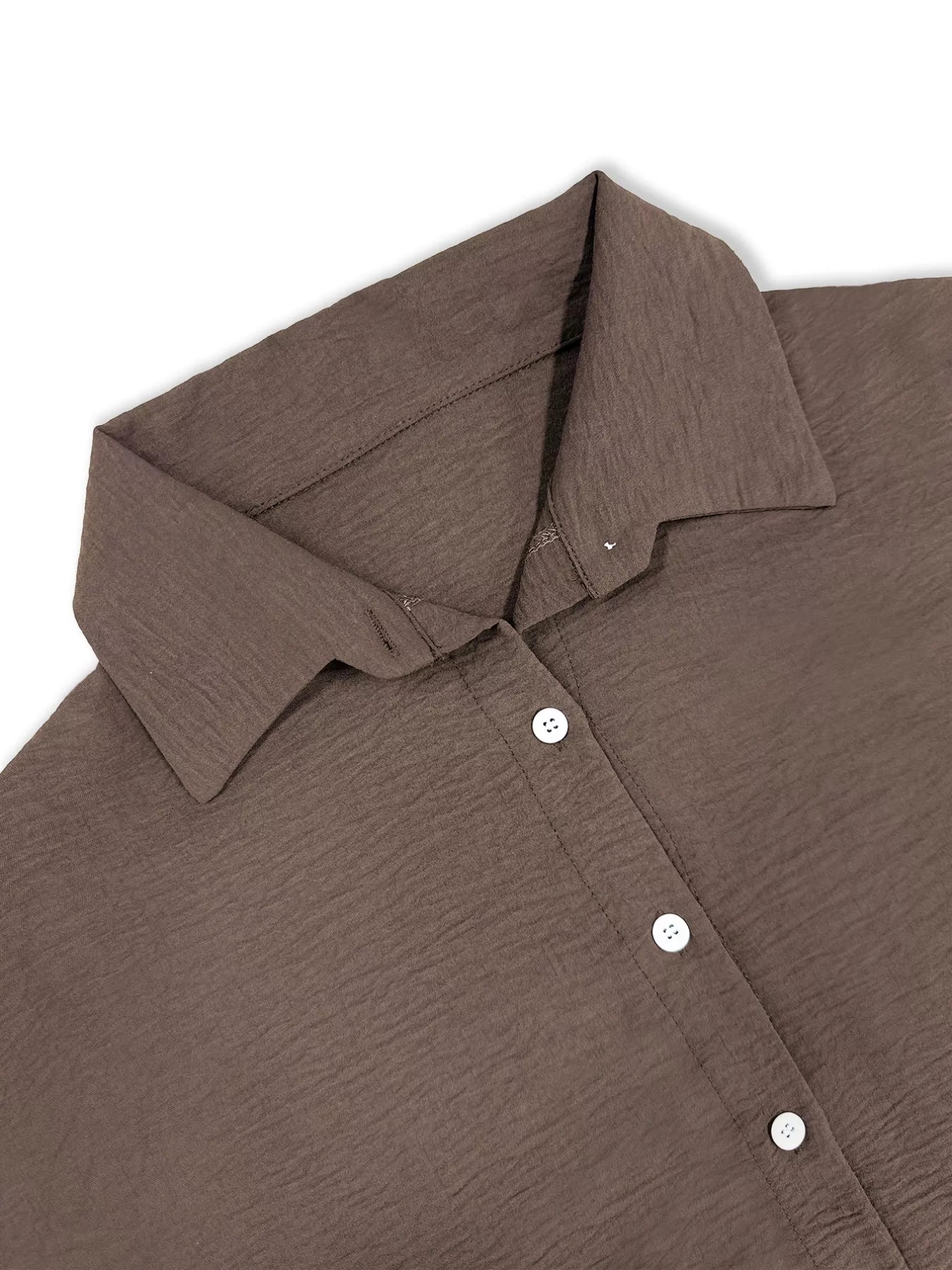 Long Sleeve Shirt and Wide Leg Pants Set OutfitFlow