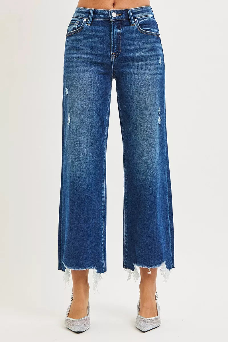 RISEN High Rise Crop Wide Leg Jeans OutfitFlow
