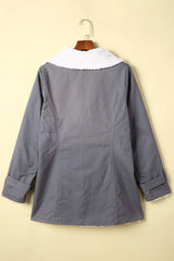 Pocketed Button Up Collared Neck Coat OutfitFlow