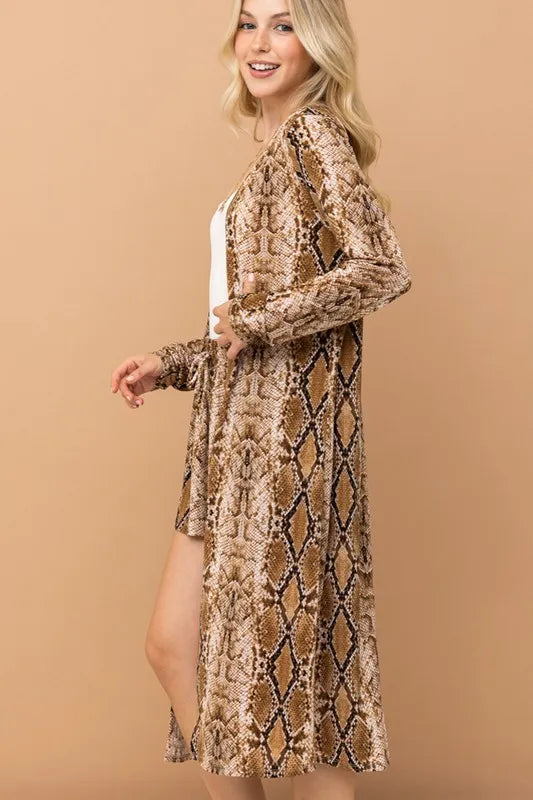 And The Why Animal Print Kimono and Shorts Set OutfitFlow