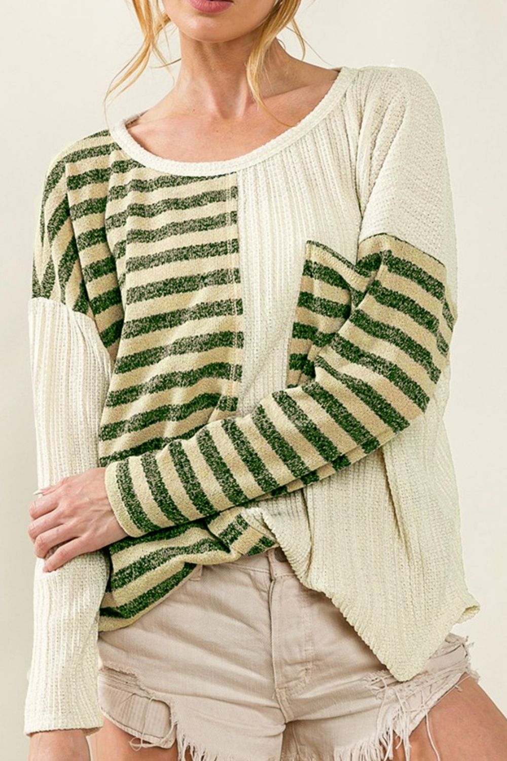 Outfit Flow - Striped Round Neck Long Sleeve Top