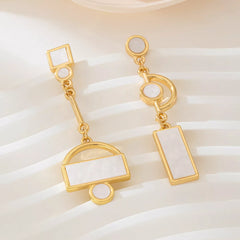 Geometric Gold Chain Drop Earrings OutfitFlow