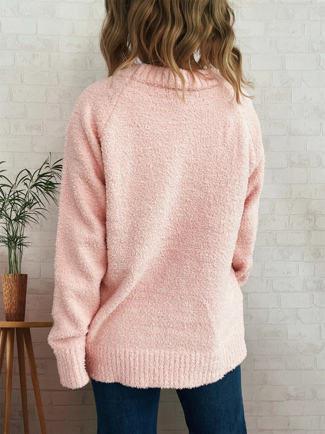 Round Neck Raglan Sleeve Sweater OutfitFlow