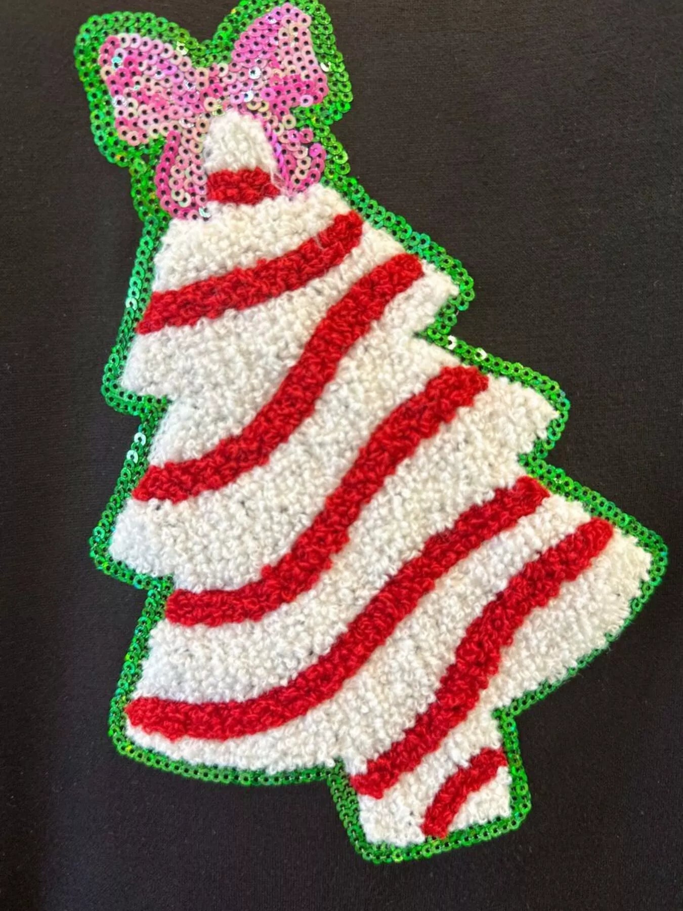 Christmas Tree Sequin Long Sleeve Sweatshirt OutfitFlow