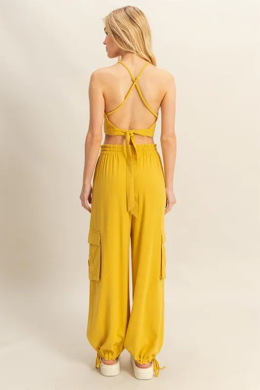 HYFVE Crop Top and Cargo Pants Set OutfitFlow