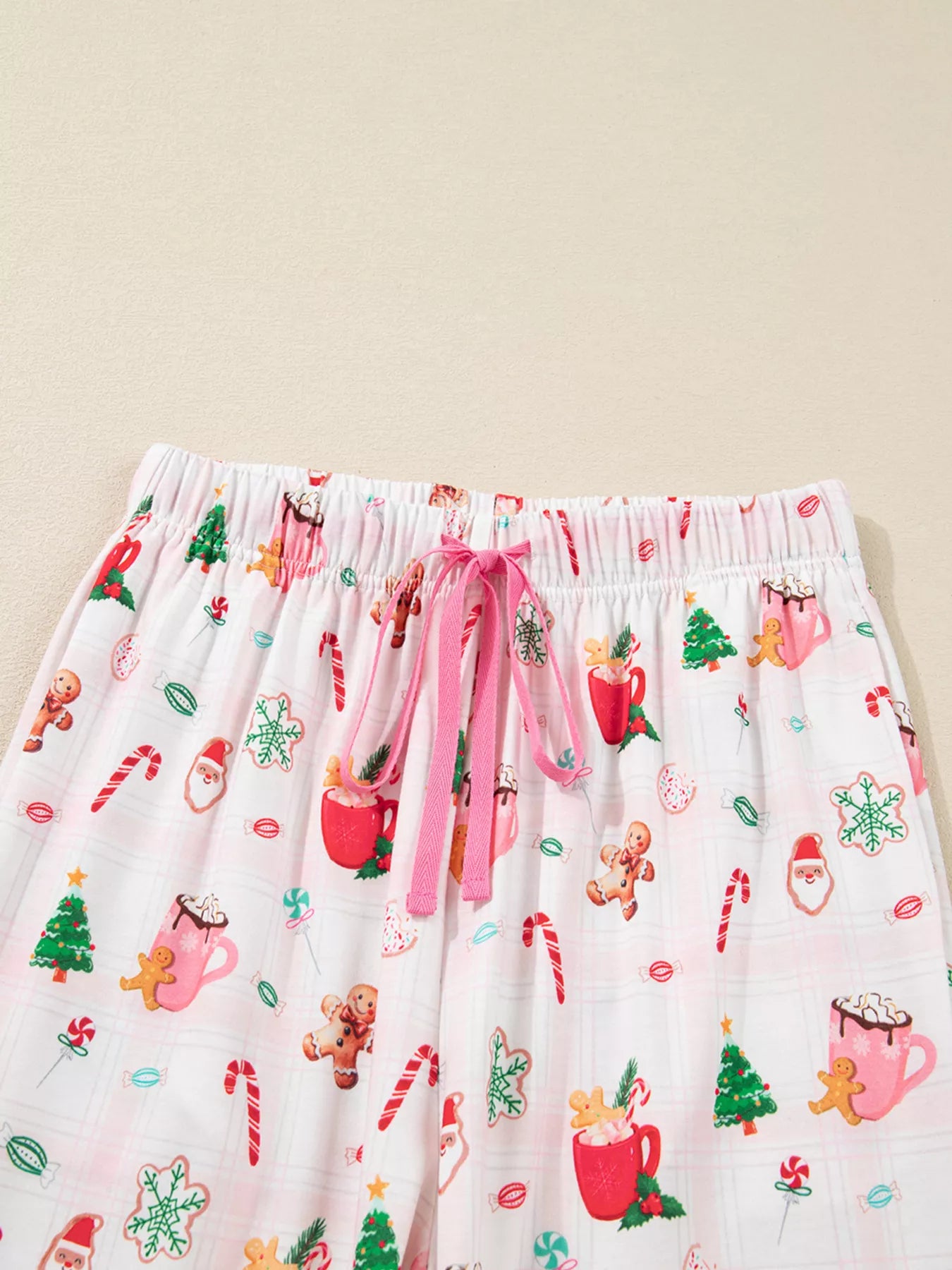 Christmas Spirit Cute Holiday Print Short Sleeve Shirt and Pants 2pcs Pajama Set OutfitFlow
