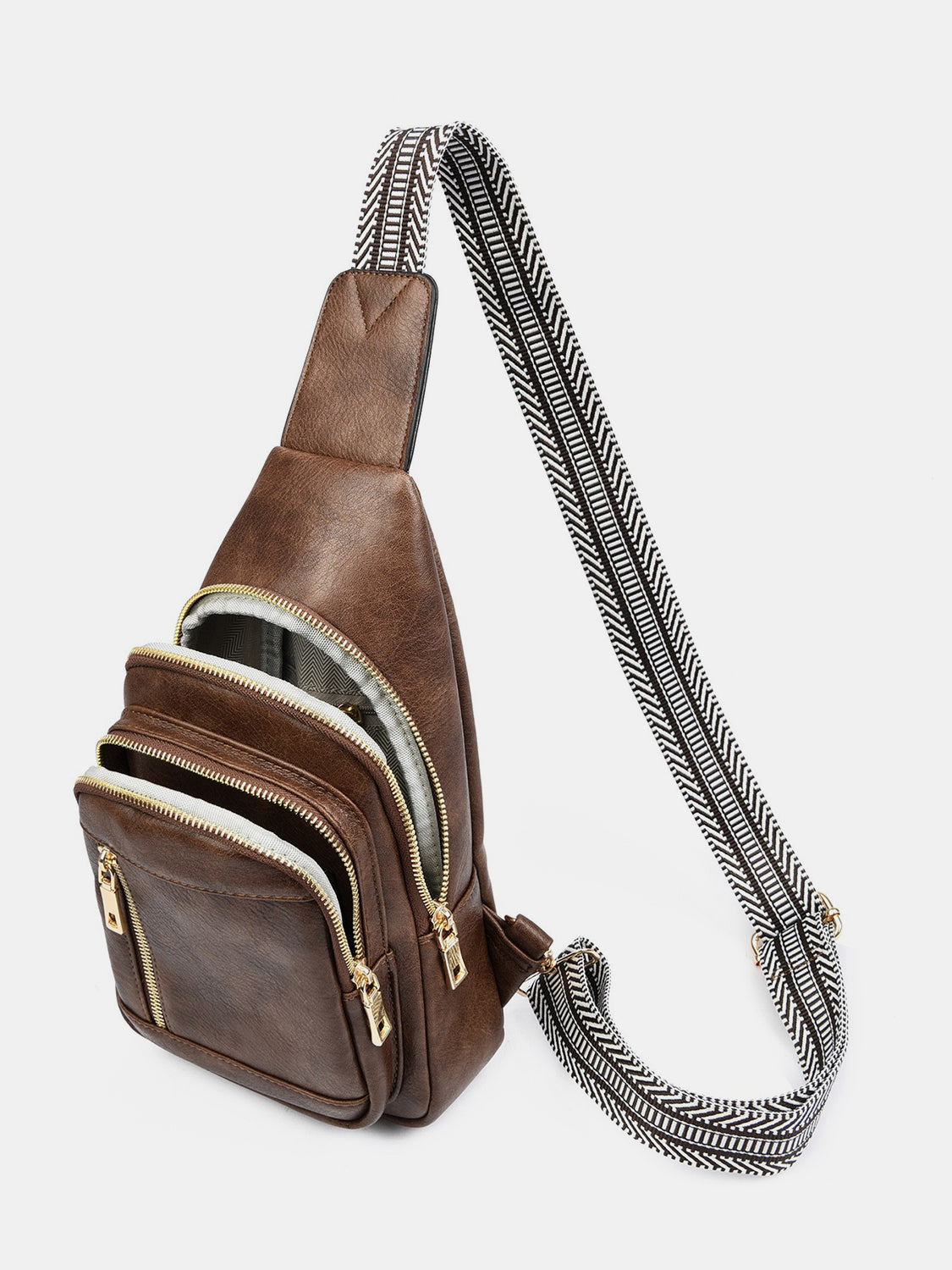 Outfit Flow - PU Leather Adjustable Strap Crossbody Bag