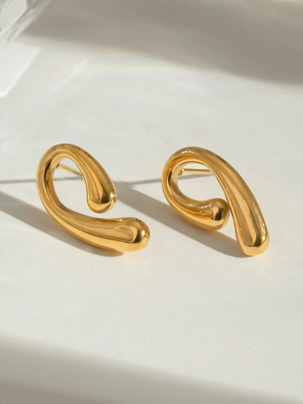18K Gold-Plated Stainless Steel Geometric Shape Earrings OutfitFlow