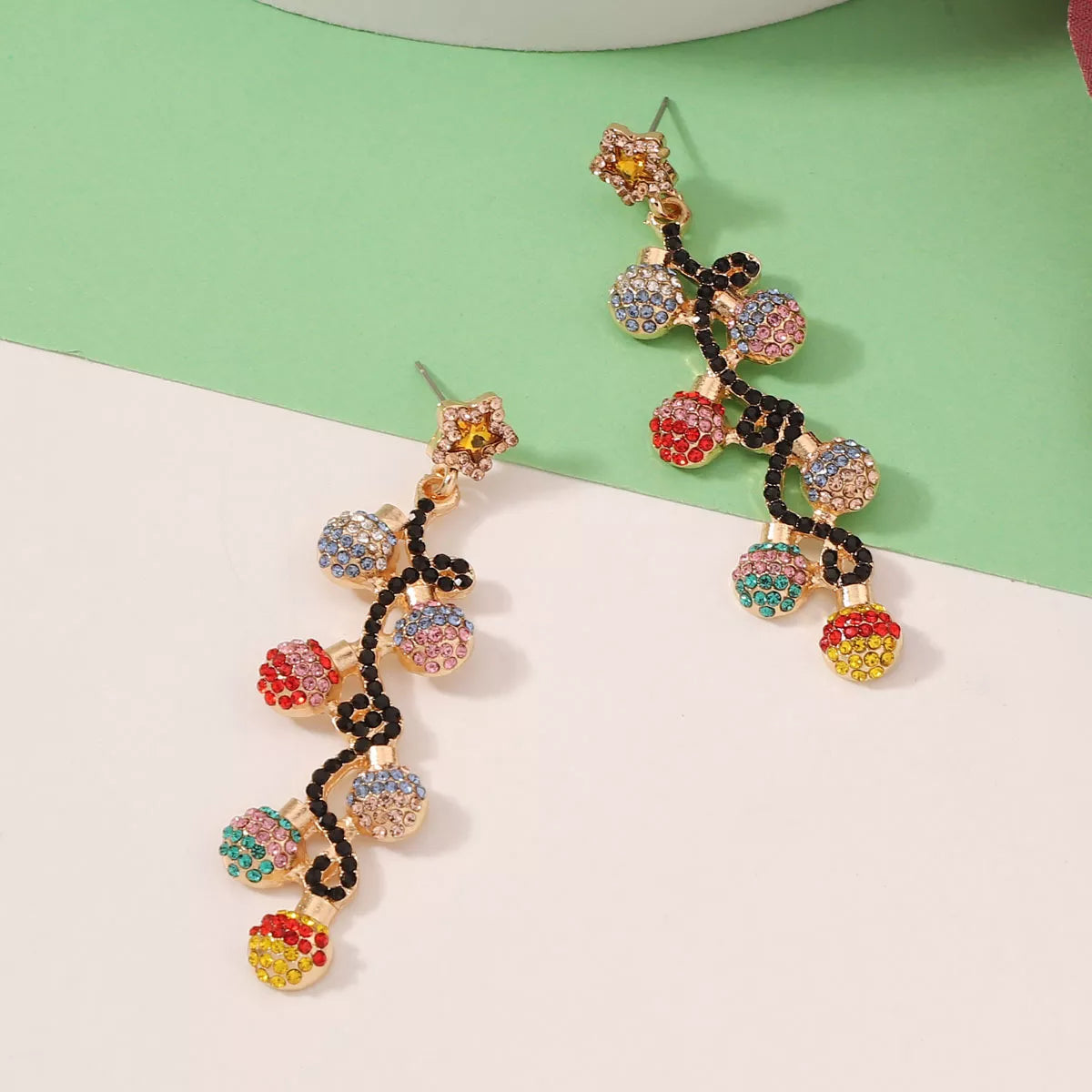 Christmas 18K Gold-Plated Rhinestone Earrings OutfitFlow