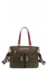 Nicole Lee USA Multi-Compartment Convertible Tote Bag OLIVE One Size Trendsi