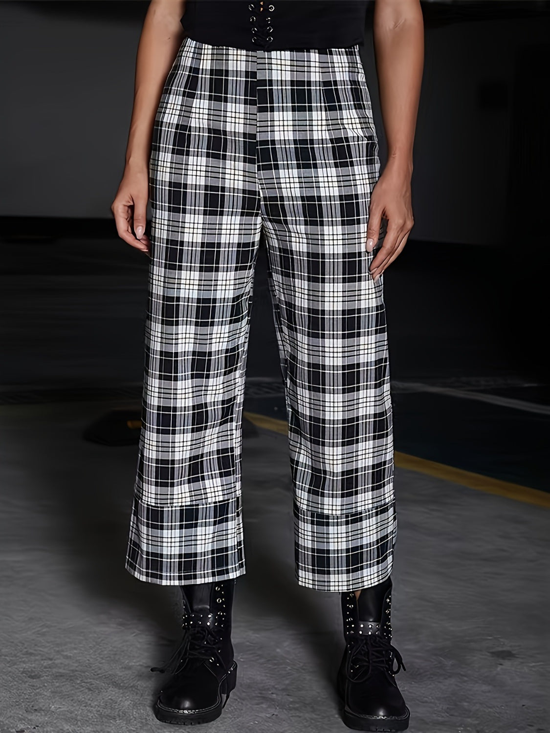 Outfit Flow - Full Size Plaid High Waist Pants