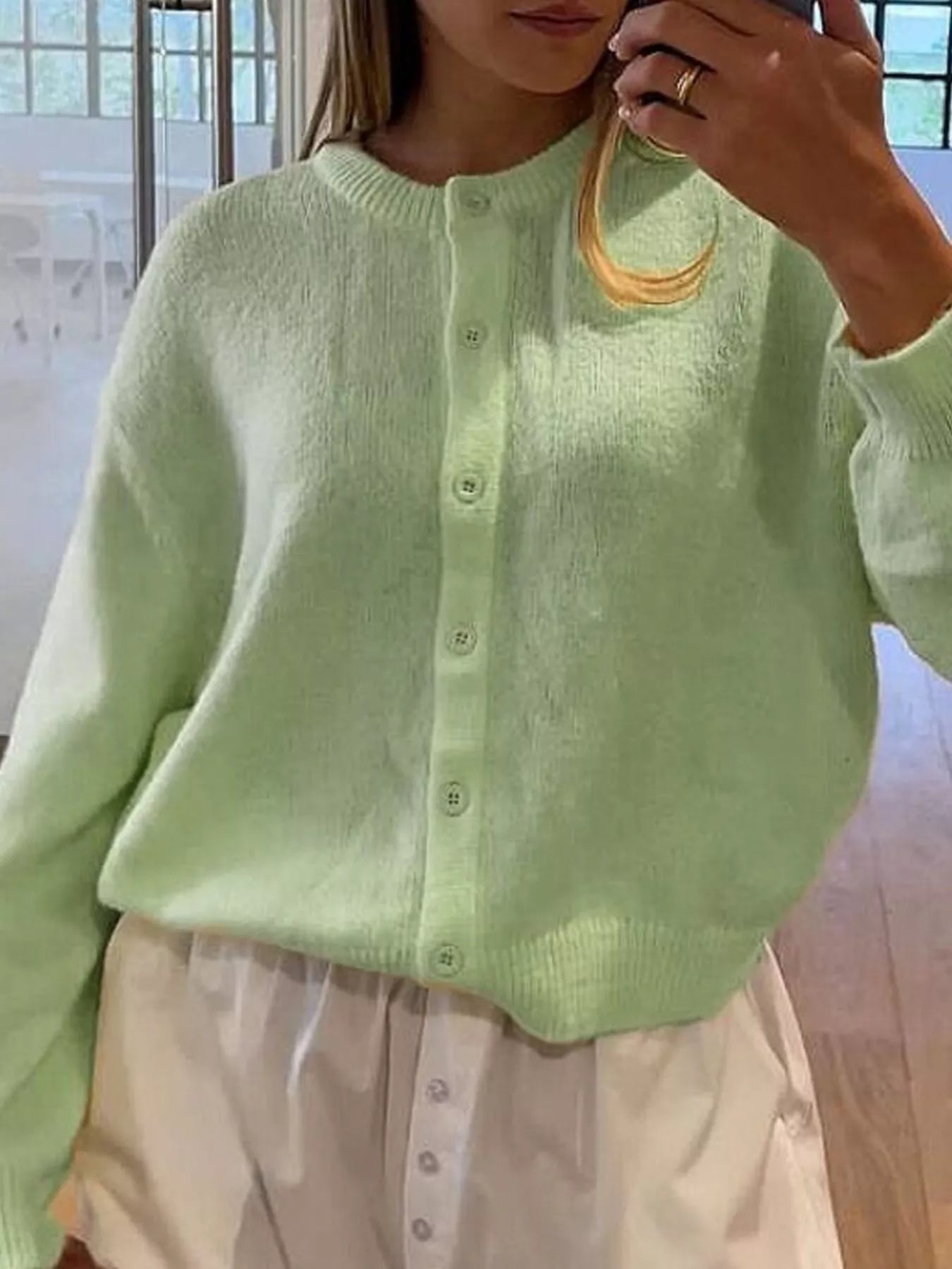 Button-Down Knit Cardigan OutfitFlow