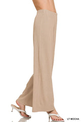 Zenana Viscose Ribbed Sweater Pants OutfitFlow