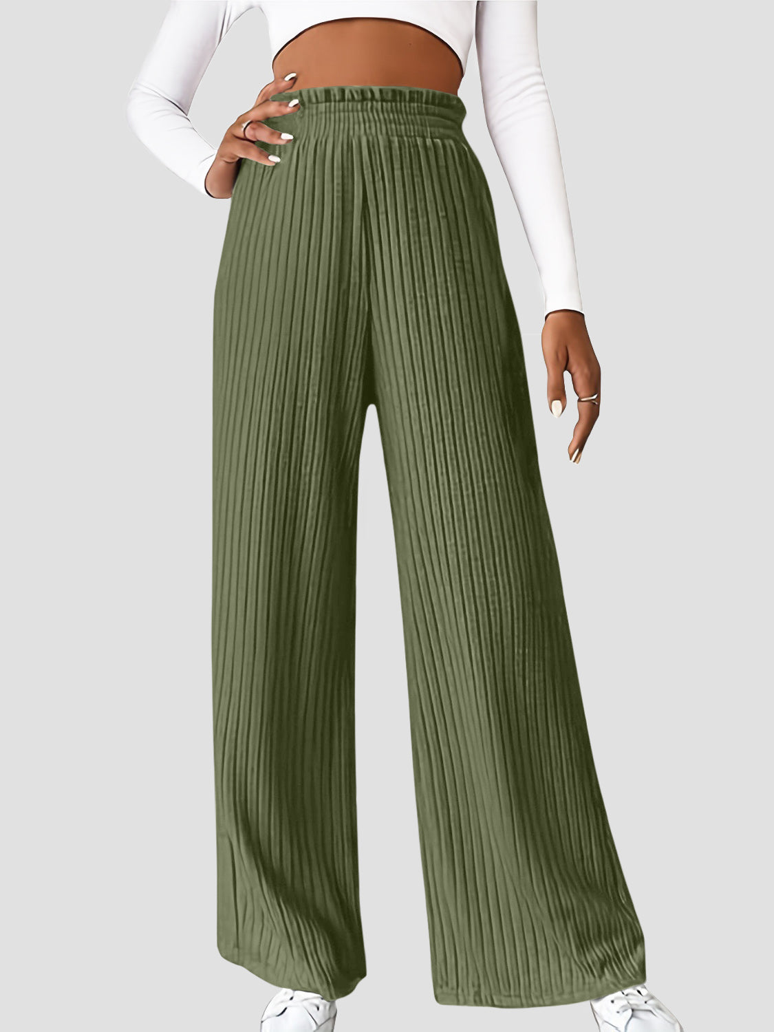 Outfit Flow - Ribbed High Waist Pants