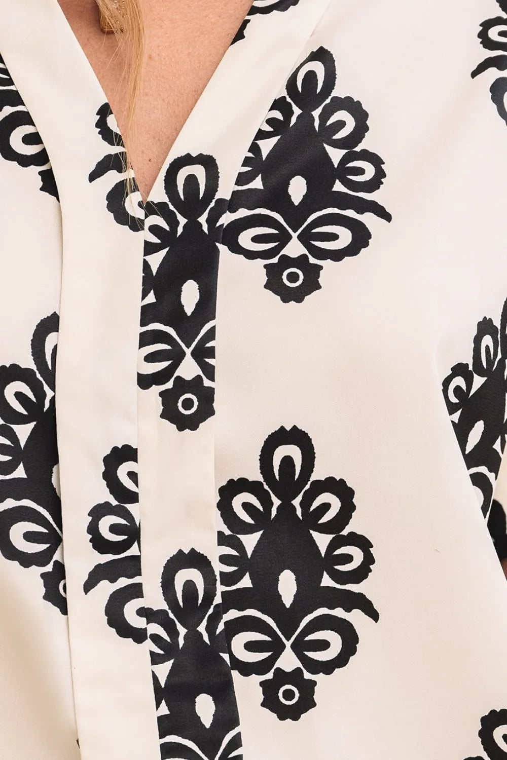 Printed Short Sleeve Loose Blouse OutfitFlow
