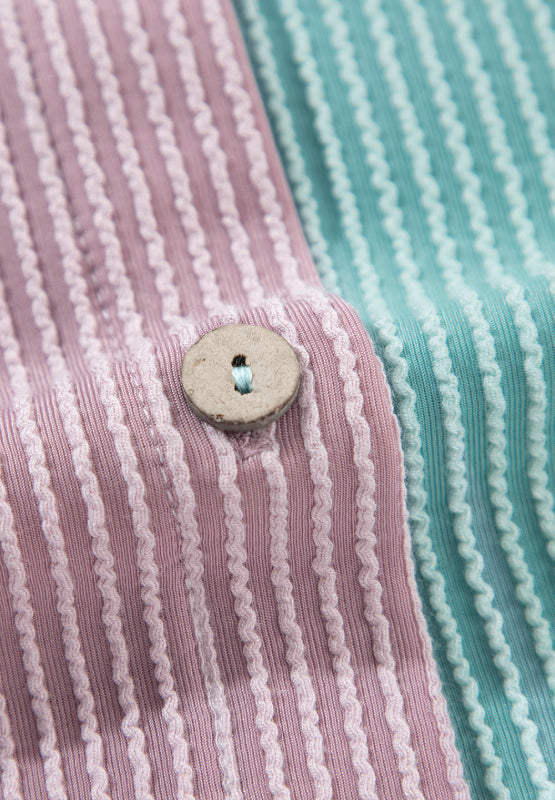 Color Block Corded Button Up Shacket OutfitFlow