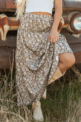 Floral Print Tiered Maxi Skirt OutfitFlow