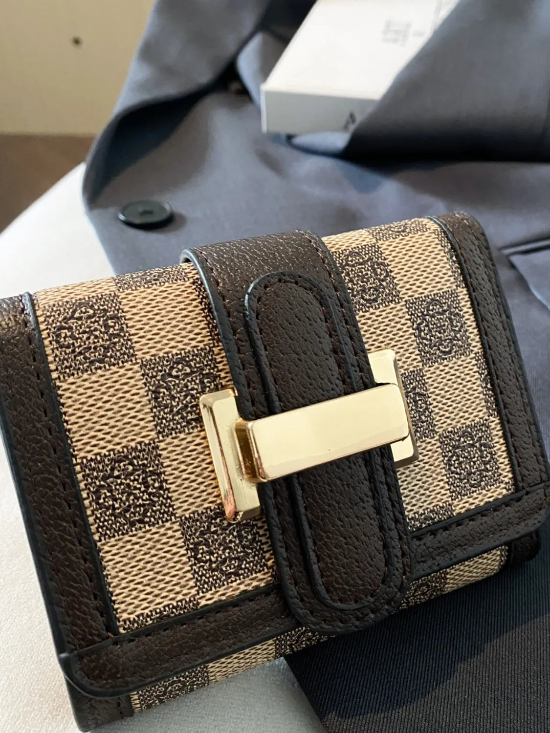 Printed PU Leather Wallet Chocolate One Size OutfitFlow