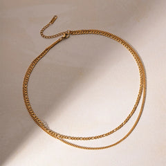 Stainless Steel Double-Layered Necklace OutfitFlow