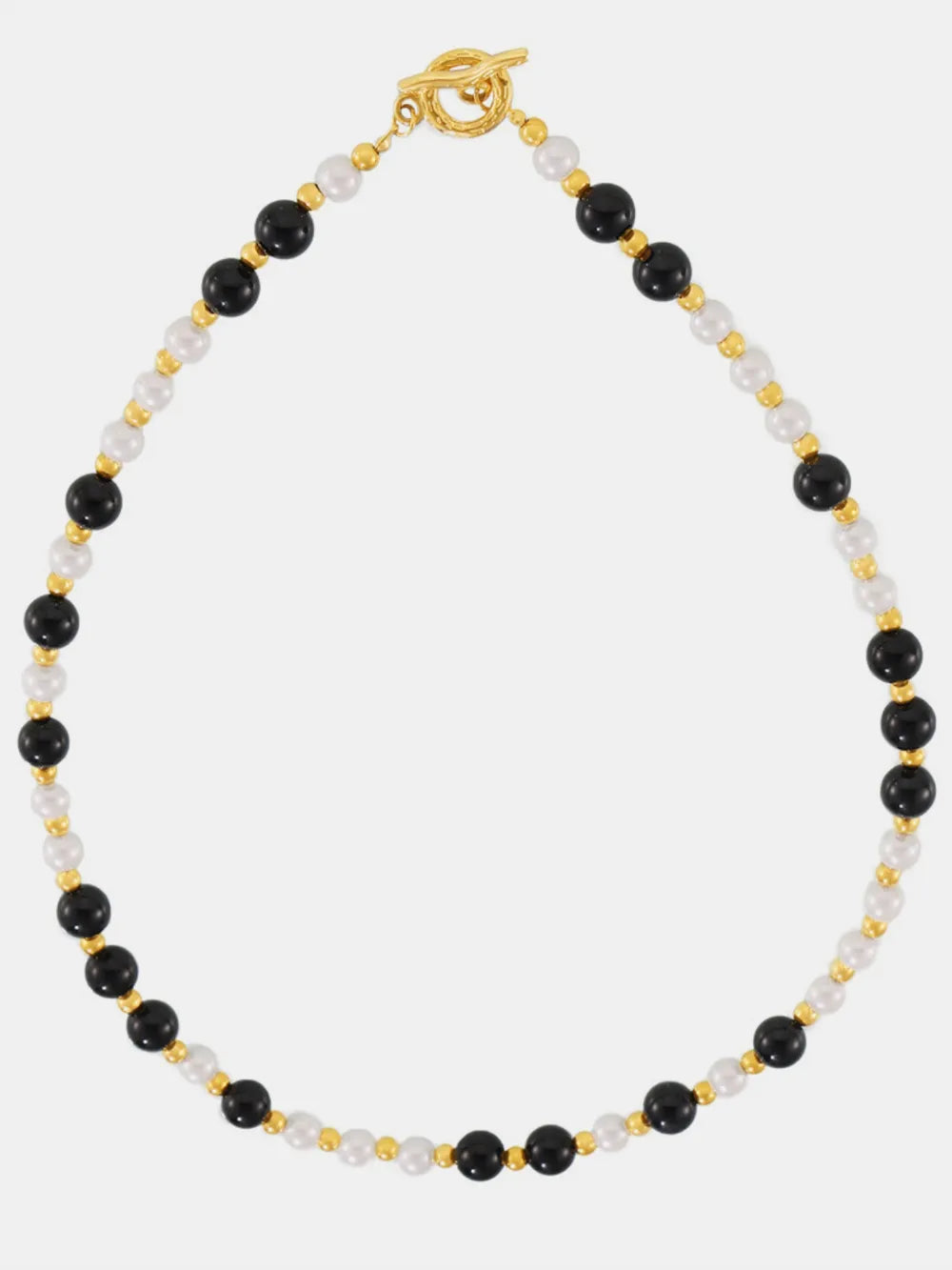 Stainless Steel Agate Shell Bead Necklace OutfitFlow