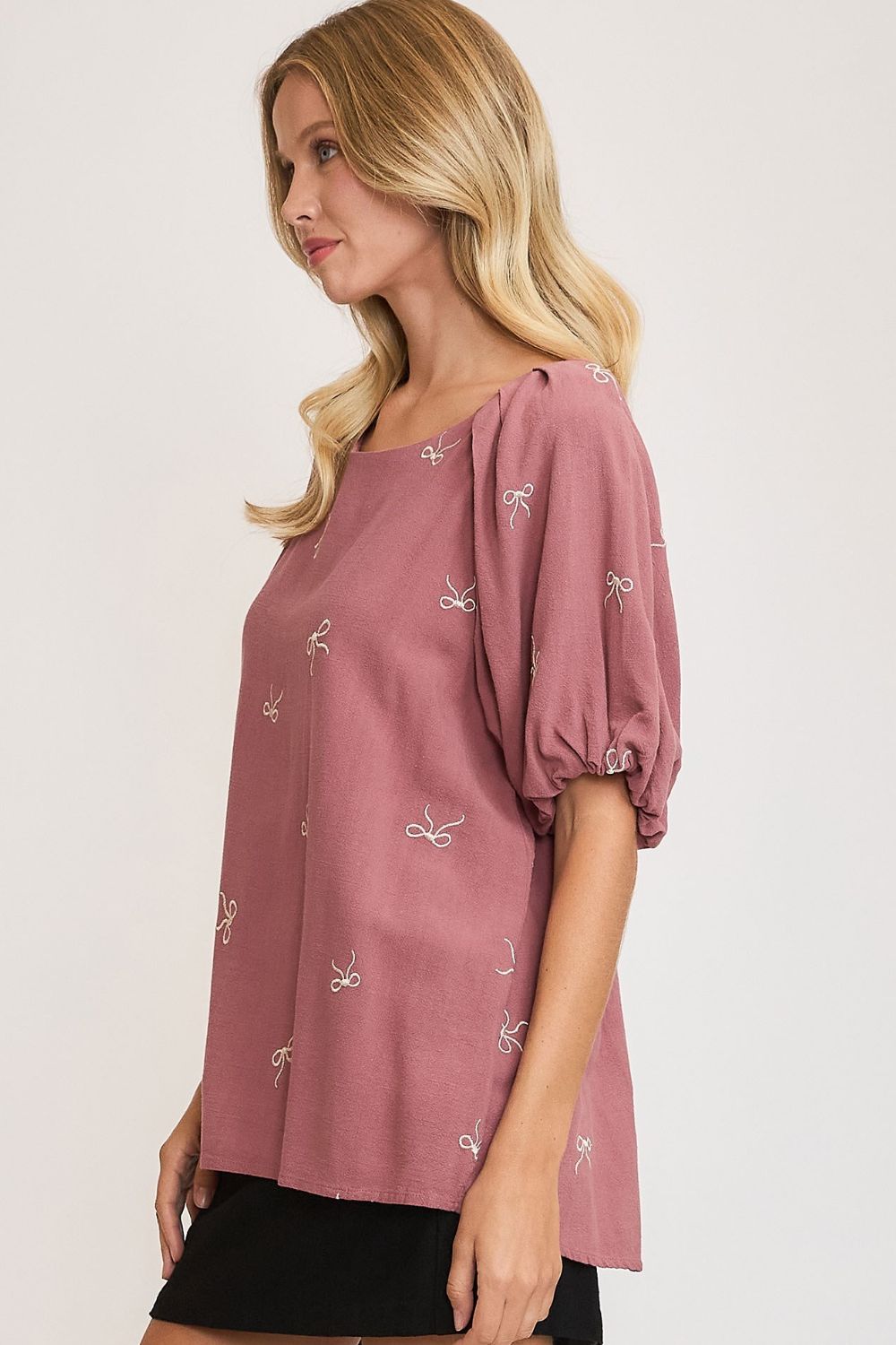 Umgee Full Size Linen Blend Ribbon Embroidered Top Plus Size OutfitFlow