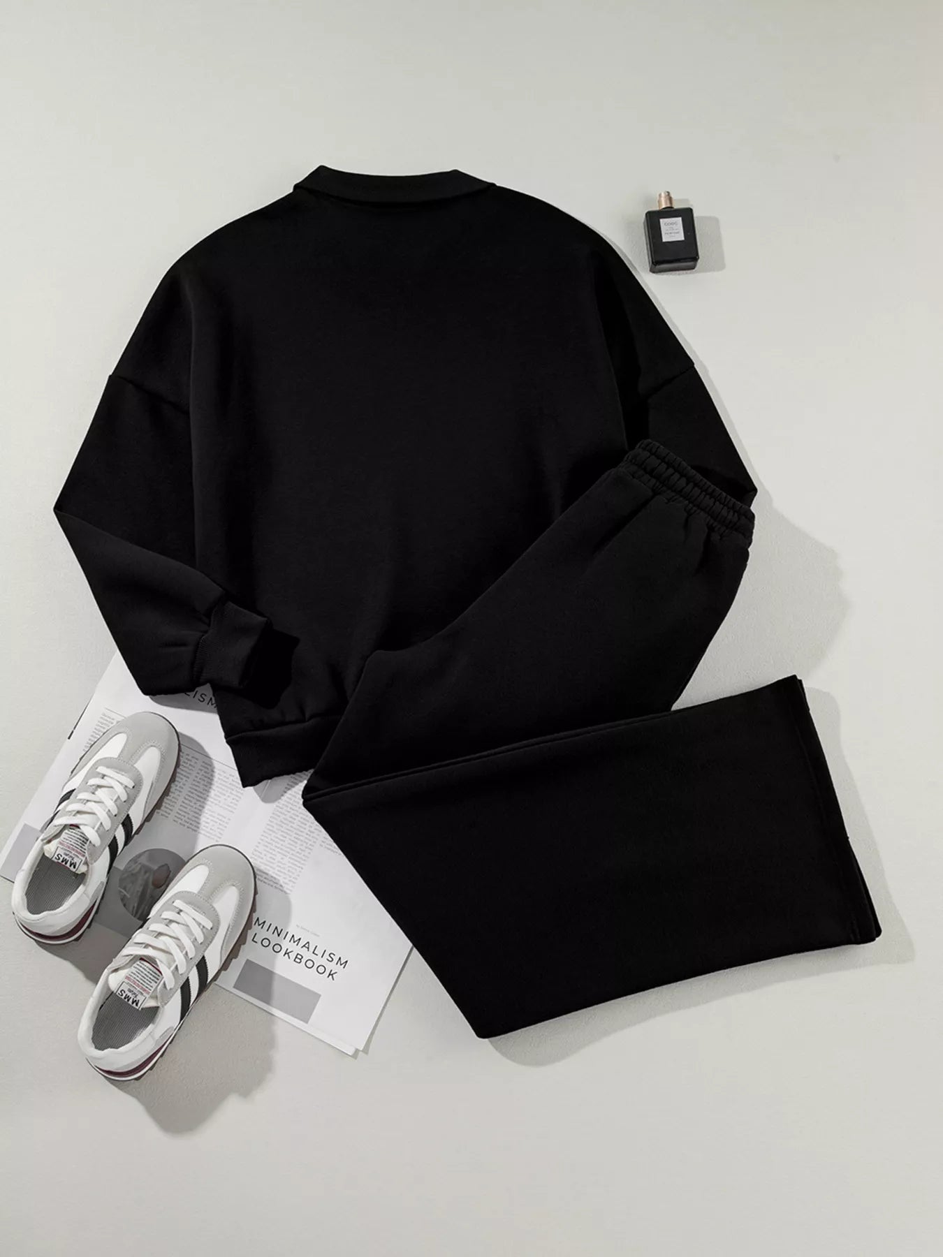 Drop Shoulder Zip Up Jacket and Drawstring Pants Active 2pcs Set OutfitFlow