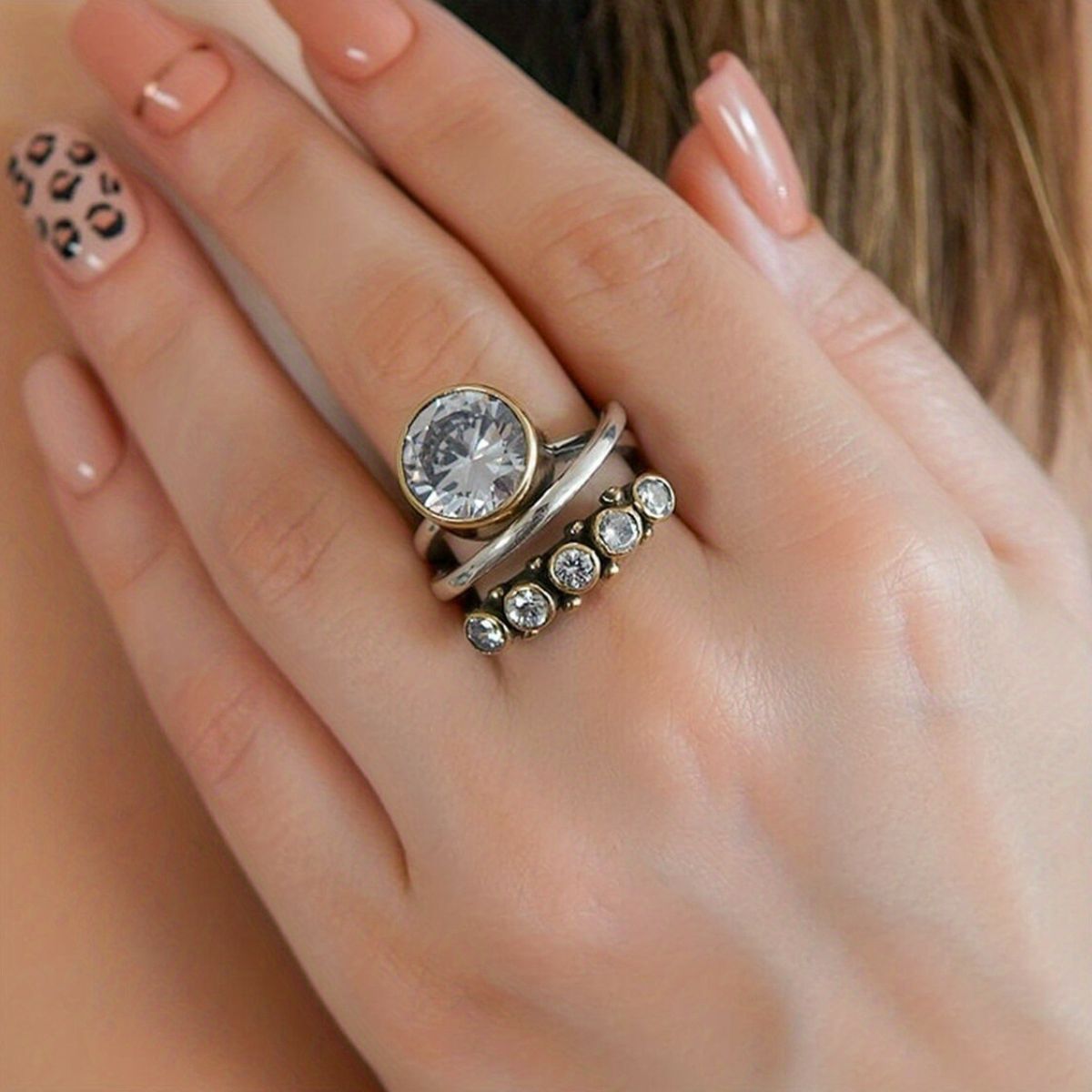 Outfit Flow - Alloy Three-Layered Open Ring