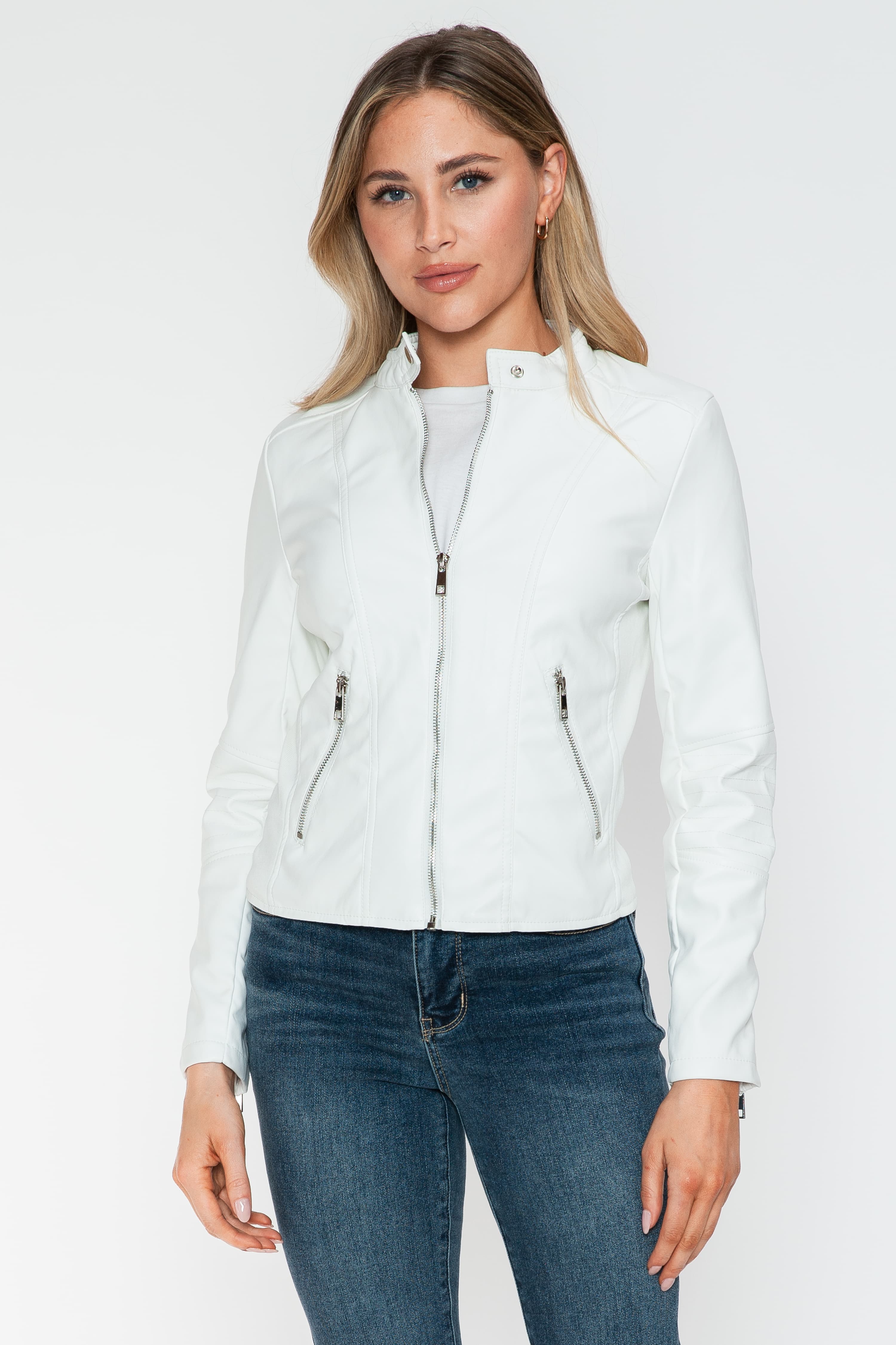 Outfit Flow - Snobbish PU Leather Zip Up Jacket with Pockets