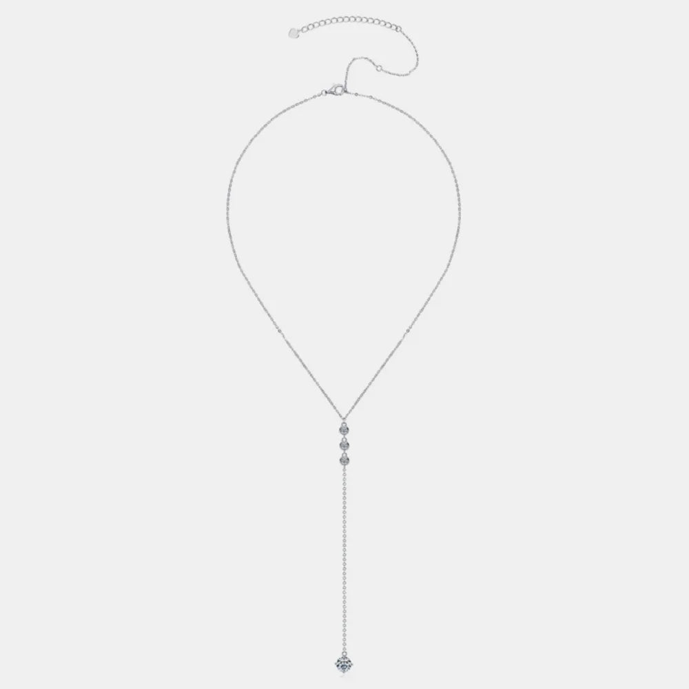 1.3 Carat Moissanite 925 Sterling Silver Drop Necklace OutfitFlow
