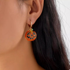Halloween Pumpkin Drop Earrings OutfitFlow