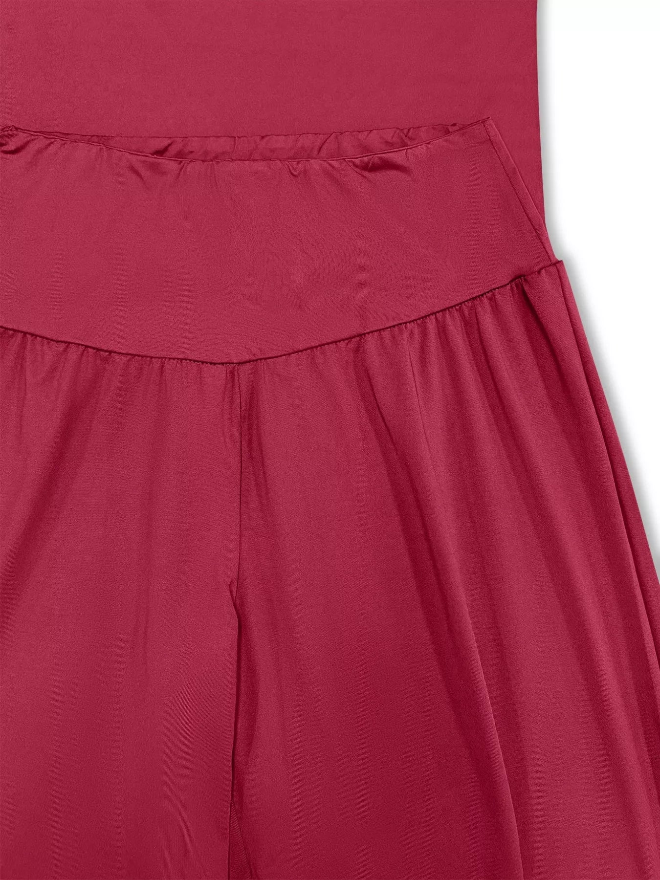 V-Neck Top and Wide Leg Pants Two-Piece Set OutfitFlow