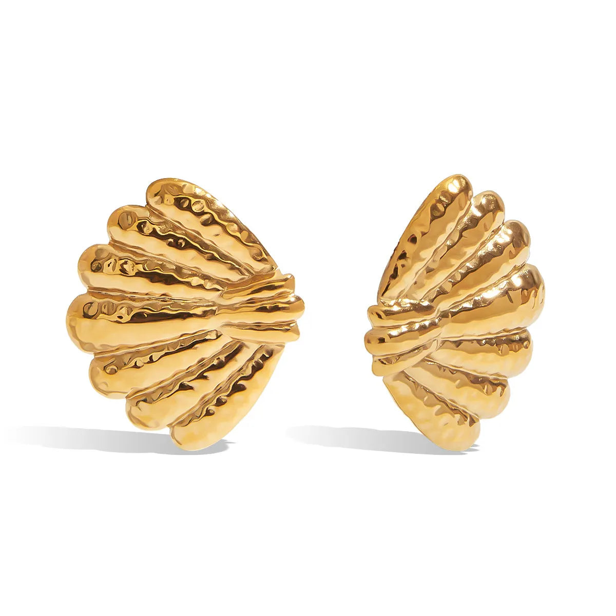 18K Gold-Plated Shell Stud Earrings OutfitFlow