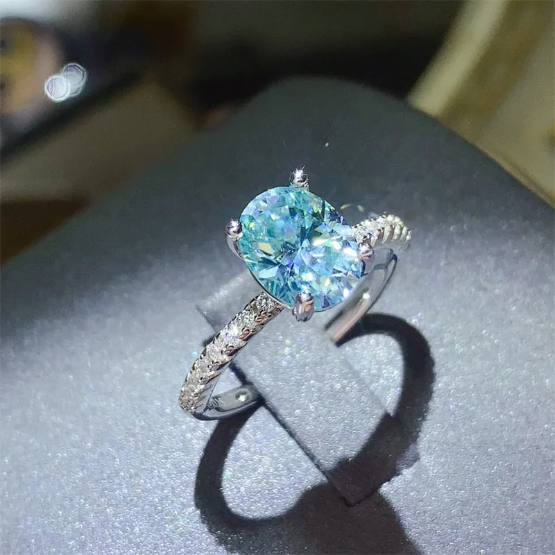 2 Carat Moissanite Zircon 925 Sterling Silver Ring OutfitFlow