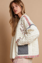 Outfit Flow - POL Embroidered Open Front Long Sleeve Jacket