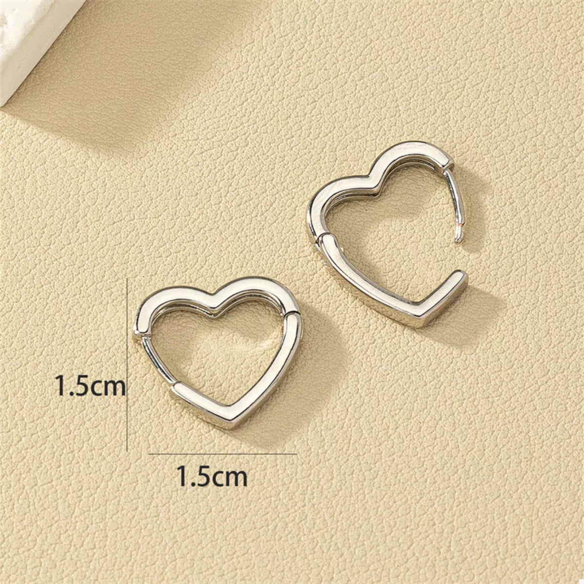 Alloy Heart Shape Hoop Earrings OutfitFlow