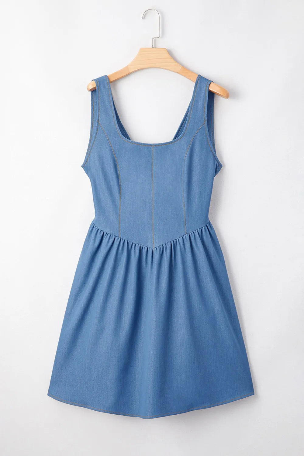 Square Neck Sleeveless Mini Dress OutfitFlow