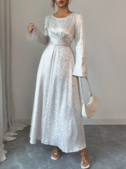 Leopard Long Sleeve Tie Back Maxi Dress OutfitFlow