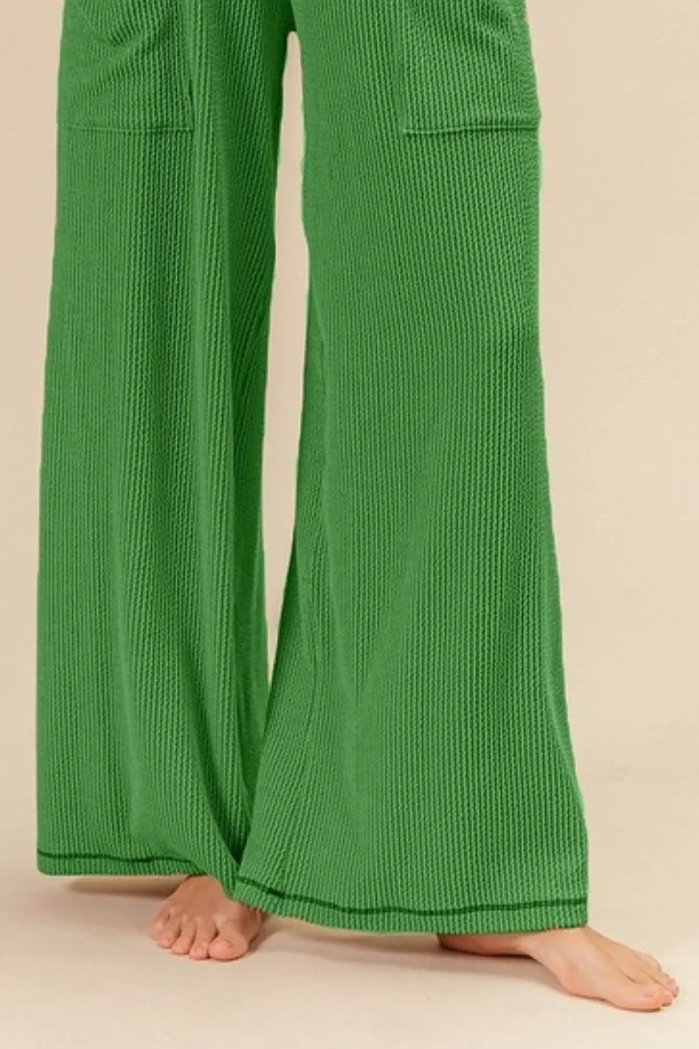 BiBi 2tone Cord Rib Waist Band Side Pocket Pants OutfitFlow