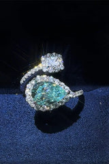 2 Carat Moissanite 925 Sterling Silver Bypass Ring OutfitFlow