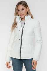 Outfit Flow - YMI Pocketed Zip Up Turtleneck Puffer Jacket