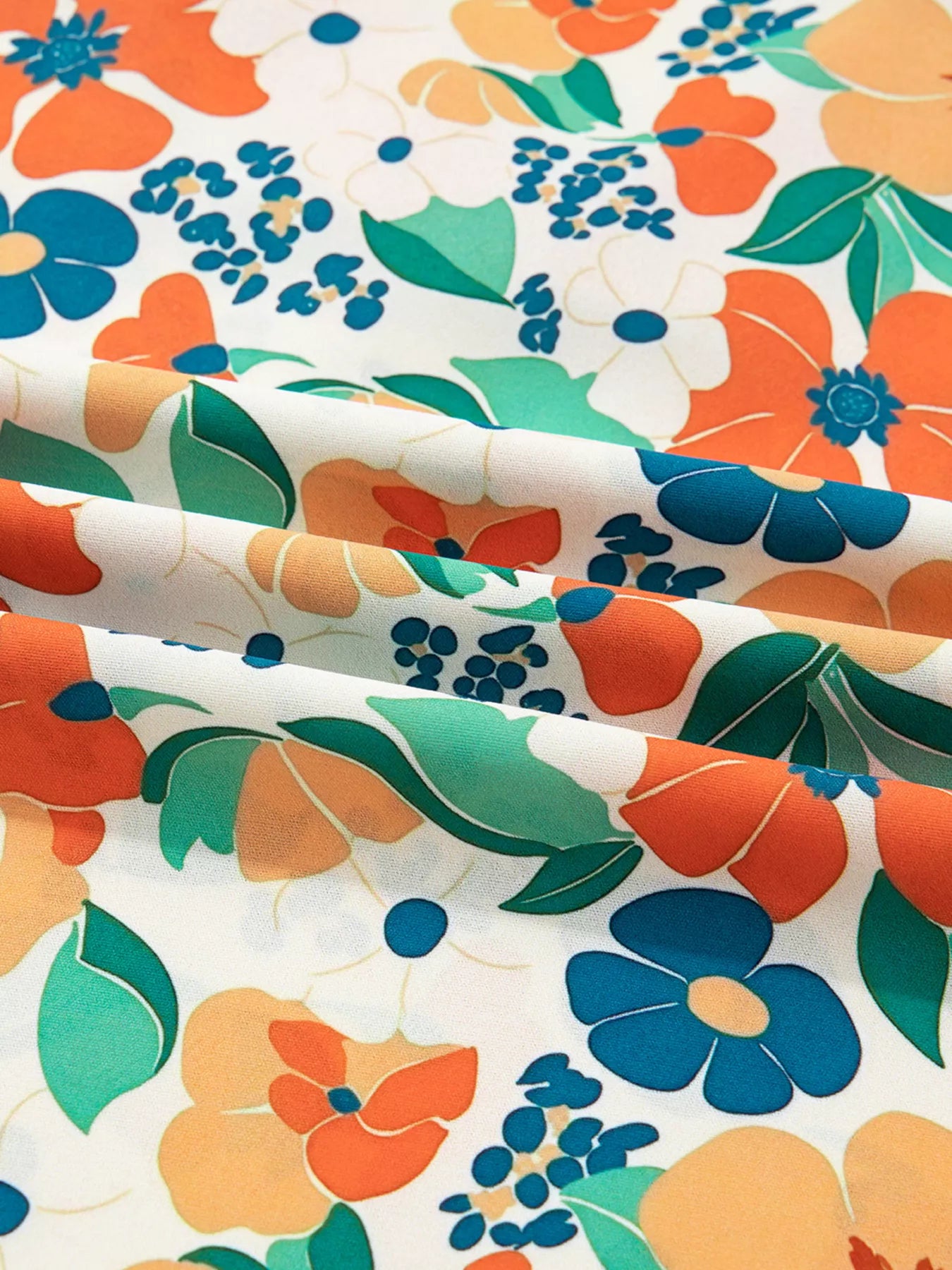 Frilled V Neck Floral Print Blouse OutfitFlow