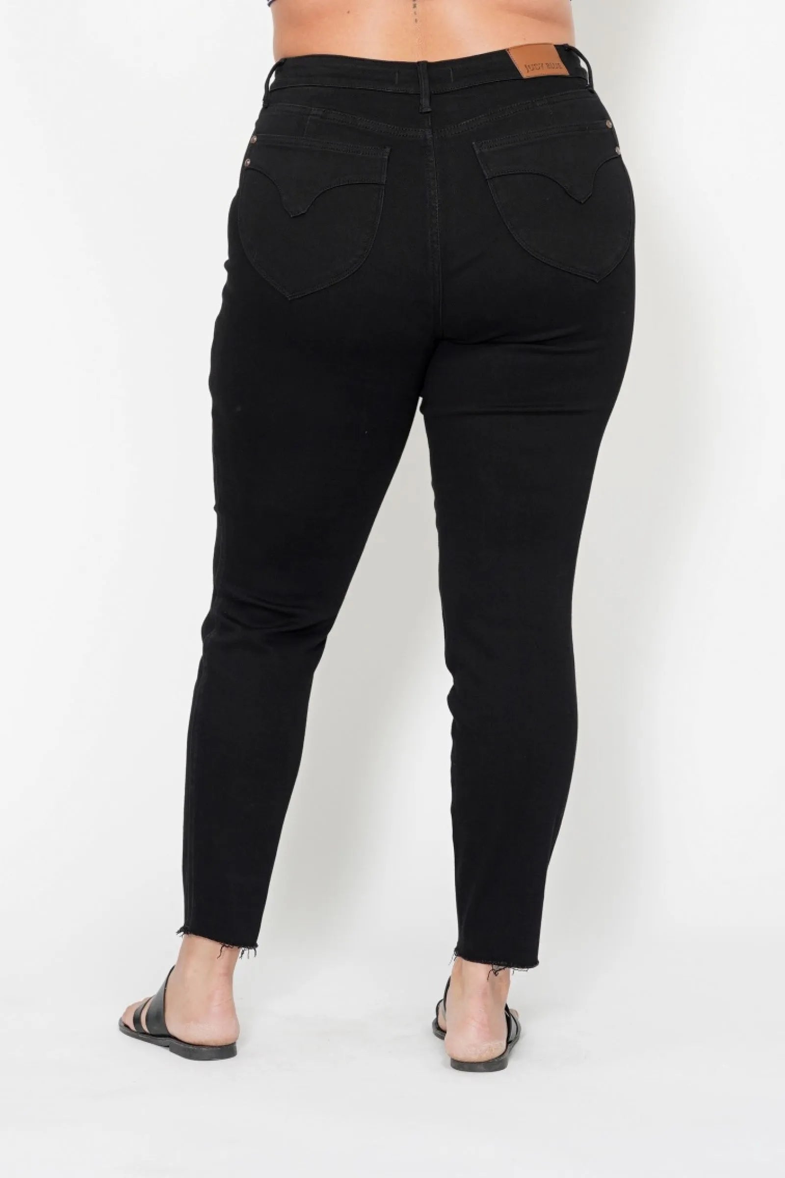 Judy Blue Full Size High Waisted Tummy Control Shield Pockets Skinny Jeans Plus Size OutfitFlow