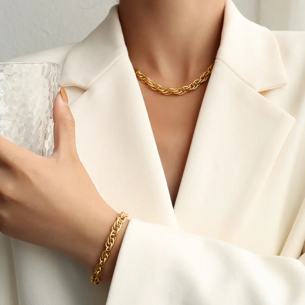 Titanium Steel Chain Necklace OutfitFlow