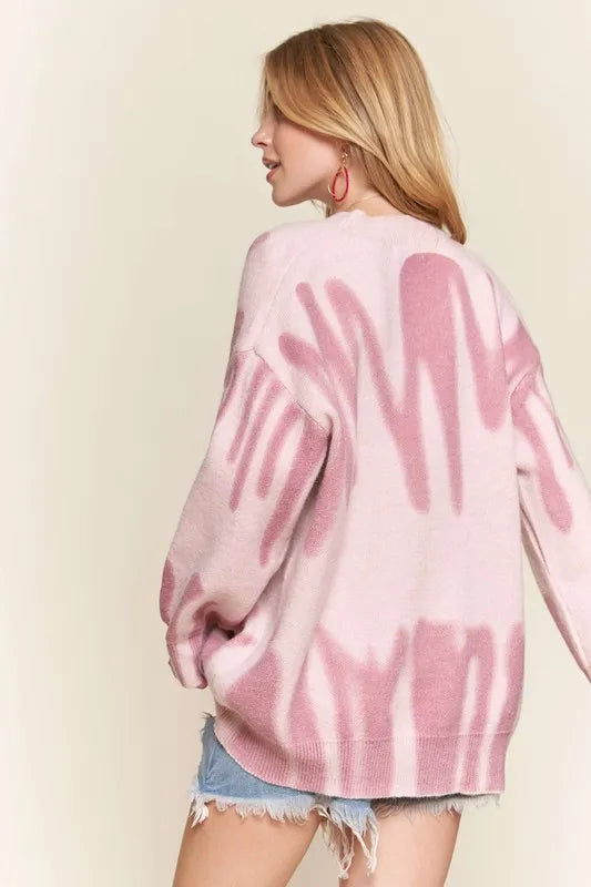 ADORA Drop Shoulder Graffiti Sweater OutfitFlow