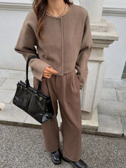 Button-Front Dropped Shoulder Cropped Jacket Trendsi
